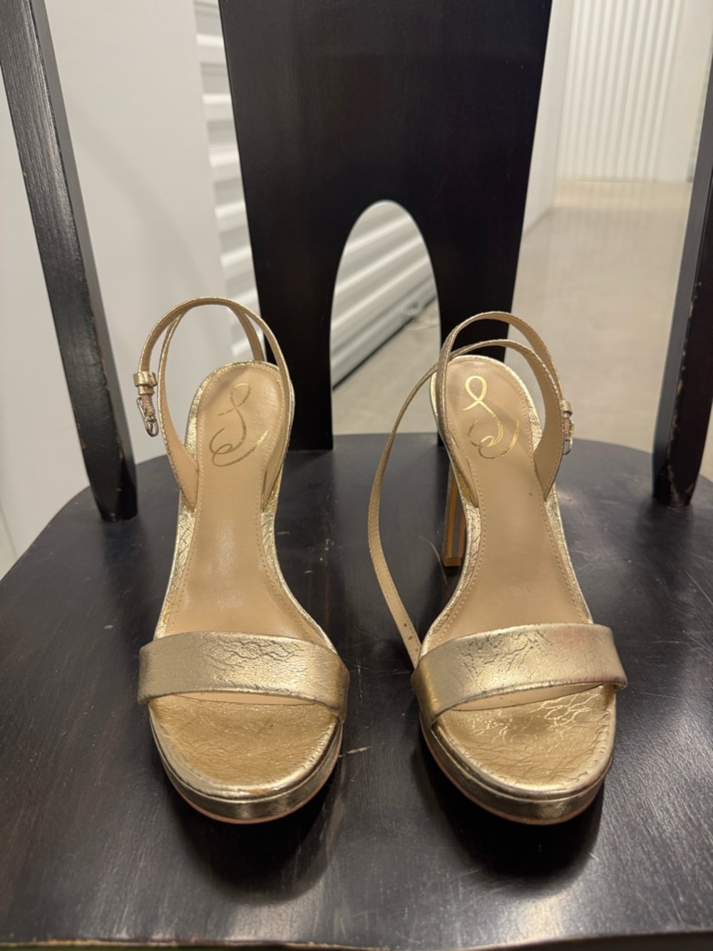 Sam Edelman Metallic Gold Slingback Heels